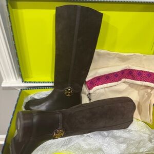 MILLER 25MM BOOT CALF LEATHER/ NAT KNEE HIGH RIDING BOOTS SIZE 10 NEW WITH TAGS